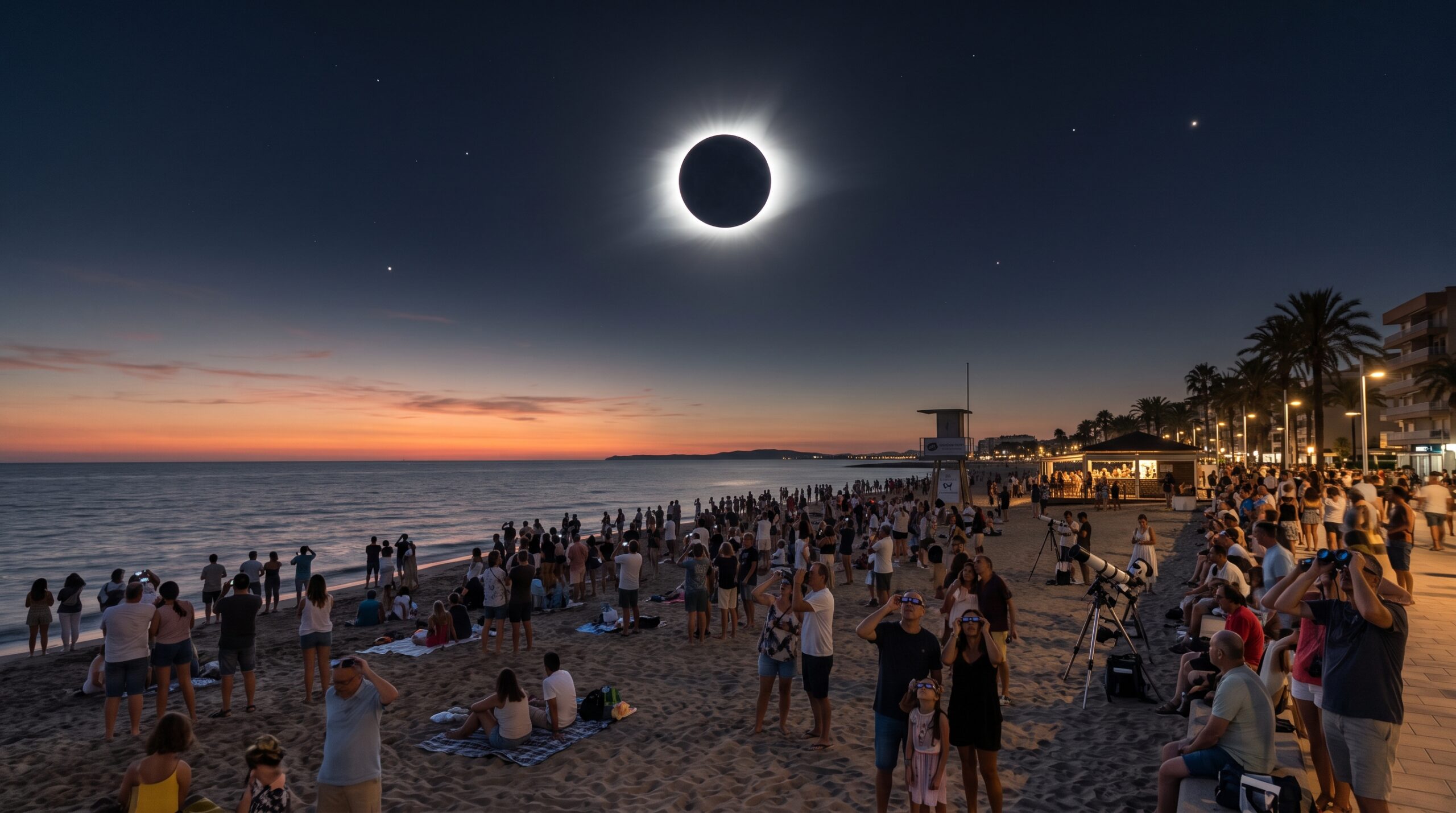 Así se vivió el eclipse solar total del 12 de agosto en la Comunidad Valenciana