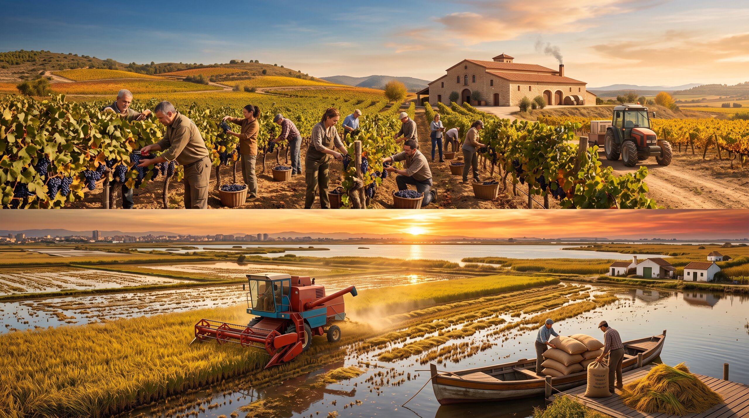 Otoño en la Comunidad Valenciana: la vendimia de Requena y la siega del arroz en la Albufera